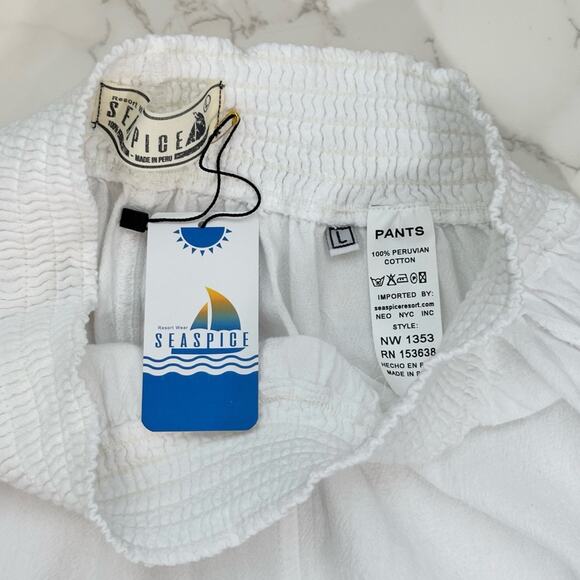 'Sea Spice White 'Azalea' Split Thigh Pants SZ M $45 - Picture 10 of 11